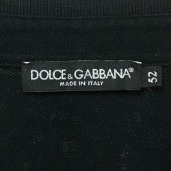 Pre Owned Dolce & Gabbana Black Bird Applique Cotton Pique Polo T-Shirt XL