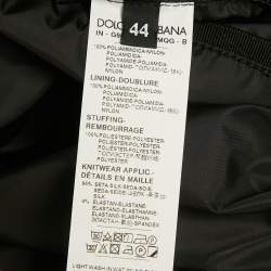 Pre Owned Dolce & Gabbana Black Nylon Logo Plaque Bomber Jacket XS
