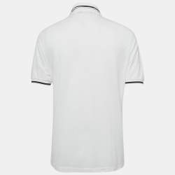 Pre Owned Dolce & Gabbana White Cotton Applique Polo T-Shirt L