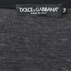 Pre Owned Dolce & Gabbana Navy Blue Cotton Logo Plaque T-Shirt XXL
