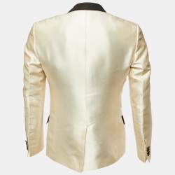 Pre Owned Dolce & Gabbana Ivory Silk Tailored Martini Jacket S