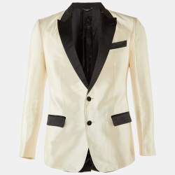 Pre Owned Dolce & Gabbana Ivory Silk Tailored Martini Jacket S