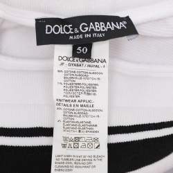 Pre Owned Dolce & Gabbana White Jersey Logo Print Jogger Pants L