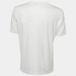 Pre Owned Dolce & Gabbana White Prince I Was There Print Cotton Crew Neck T-Shirt L