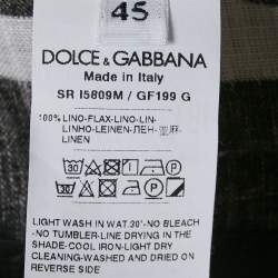 مملوكة مسبقًا Dolce & Gabbana Off White Logo Print Linen Long Sleeve Shirt XS 