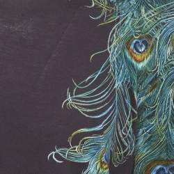 Pre Owned تي شيرت دولتشي أند غابانا طباعة طاووس أرجواني جيرسي مقاس ثلاثي الإكس - XXXL