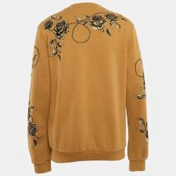 Pre Owned Dolce & Gabbana Brown Printed Knit Sweatshirt XL
