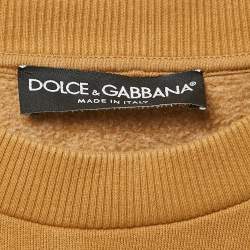 Pre Owned Dolce & Gabbana Brown Printed Knit Sweatshirt XL