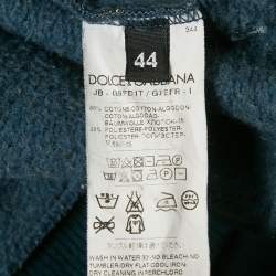 Pre Owned Dolce & Gabbana Teal Green Patterned Sweatshirt XS