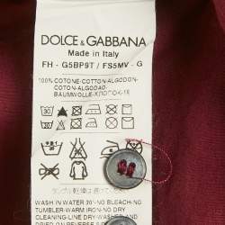 مملوكة مسبقًا Dolce & Gabbana Burgundy Printed Cotton Gold Shirt M
