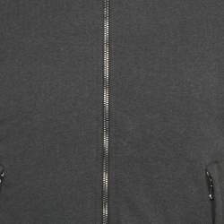 Pre Owned Dolce & Gabbana Black Printed Synthetic & Cotton Knit Bomber Jacket XS