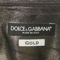 Pre Owned Dolce & Gabbana Gold Metallic Lamé Long Sleeve Shirt L