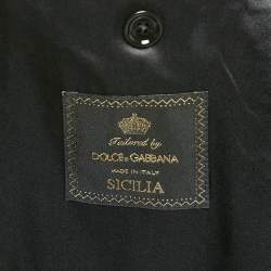 Pre Owned Dolce & Gabbana Sicilia Black Monogram Wool Blend Blazer L