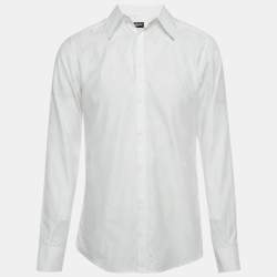Pre Owned Dolce & Gabbana Martini White Monogram Cotton Shirt L