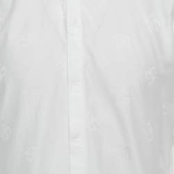 Pre Owned Dolce & Gabbana Martini White Monogram Cotton Shirt L