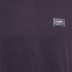 Pre Owned تي شيرت دولتشي أند غابانا شعار لوحة بنفسجي ميديم