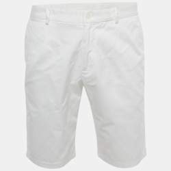 Pre Owned Dolce & Gabbana White  DG Embroidery Stretch Cotton Shorts L