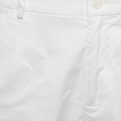 Pre Owned Dolce & Gabbana White  DG Embroidery Stretch Cotton Shorts L