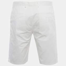 Pre Owned Dolce & Gabbana White  DG Embroidery Stretch Cotton Shorts L