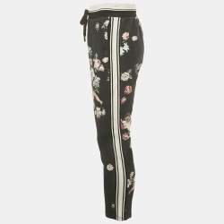 Pre Owned Dolce & Gabbana Black Floral Print Cotton Jogger Pants M