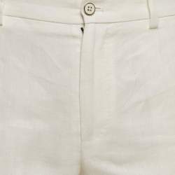 Pre Owned Dolce & Gabbana White Linen Trousers L