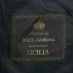 Pre Owned Dolce & Gabbana Black /Gold Jacquard Blazer & Pants Suit Set XXL 
