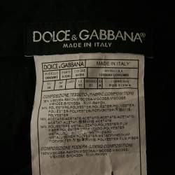 Pre Owned Dolce & Gabbana Black /Gold Jacquard Blazer & Pants Suit Set XXL 