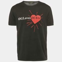 Pre Owned Dolce & Gabbana Exclusive Black Printed Jersey T-Shirt XL