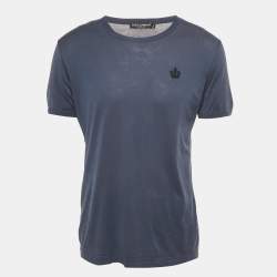 Pre Owned Dolce & Gabbana Blue Jersey Crew Neck T-Shirt L