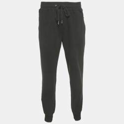 Pre Owned Dolce & Gabbana Black Cotton Logo Plaque Detail Jogger 4XL 