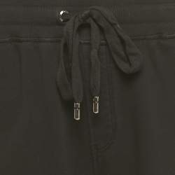 Pre Owned Dolce & Gabbana Black Cotton Logo Plaque Detail Jogger 4XL 