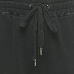 Pre Owned Dolce & Gabbana Black Cotton Logo Plaque Detail Joggers 3XL