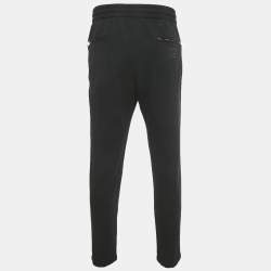 Pre Owned Dolce & Gabbana Black Logo Embroidered Knit Drawstring Trousers XXXL