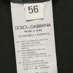 Pre Owned Dolce & Gabbana Black Logo Embroidered Knit Drawstring Trousers XXXL