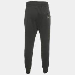 Pre Owned Dolce & Gabbana Black Cotton Logo Plaque Joggers 4XL