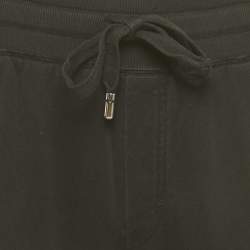 Pre Owned Dolce & Gabbana Black Cotton Logo Plaque Joggers 4XL