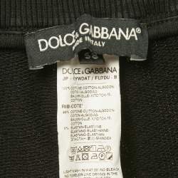 Pre Owned Dolce & Gabbana Black Cotton Logo Plaque Joggers 4XL