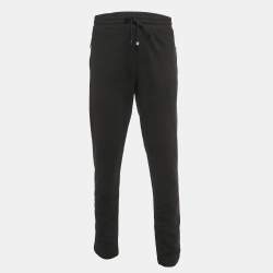 Pre Owned Dolce & Gabbana Black Cotton Drawstring Sweatpants XXL