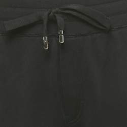 Pre Owned Dolce & Gabbana Black Cotton Logo Plaque Sweatpants 4XL