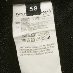 Pre Owned Dolce & Gabbana Black Cotton Logo Plaque Sweatpants 4XL