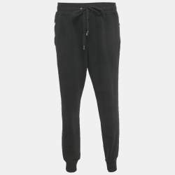 Pre Owned Dolce & Gabbana Black Cotton Knit Jogger Pants 4XL