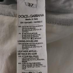 Pre Owned Dolce & Gabbana Blue Denim Patch Work Oversized Shirt S