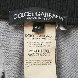 Pre Owned Dolce & Gabbana Black Logo Print Cotton Jogger Pants XL