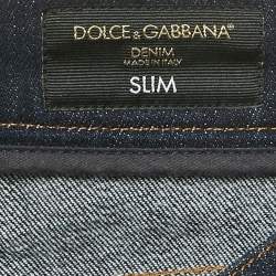مملوكة مسبقًا Dolce & Gabbana Navy Blue Denim Slim  Fit Jeans M/Waist 35"