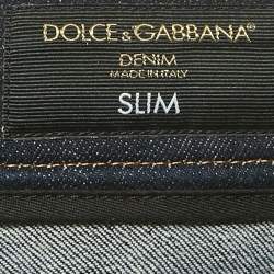 مملوكة مسبقًا بنطلون جينز دولتشي أند غابانا دينم أزرق ضيق مقاس وسط 32 بوصة