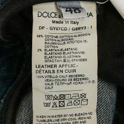 مملوكة مسبقًا بنطلون جينز دولتشي أند غابانا دينم أزرق ضيق مقاس وسط 32 بوصة