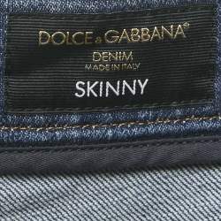 مملوكة مسبقًا Dolce & Gabbana Blue Washed Denim Skinny  Jeans M/Waist 32"