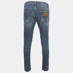 مملوكة مسبقًا Dolce & Gabbana Blue Washed Denim Skinny  Jeans M/Waist 32"