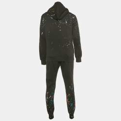 مملوكة مسبقًا بدلة رياضية قطنية بطبعة تنقيط سوداء دولتشي أند غابانا مقاس وسط (ميديم)