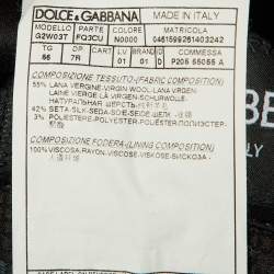 مملوكة مسبقًا Dolce & Gabbana Black Wool & Silk Martini Suit XXL